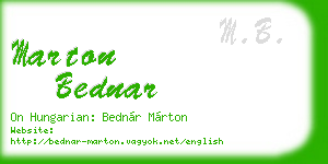 marton bednar business card