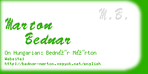 marton bednar business card